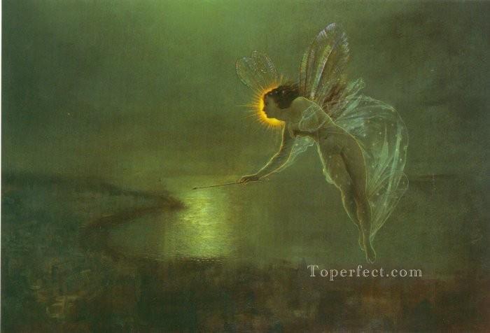 Spirit of the Night angel landscape John Atkinson Grimshaw for kid Oil Paintings